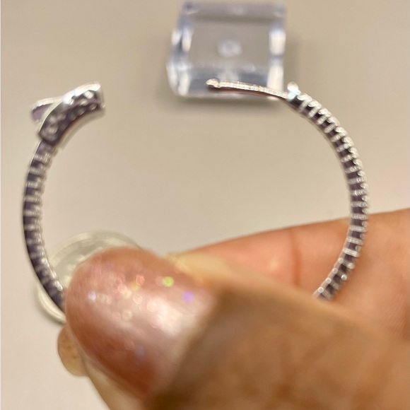Sterling silver moissanite hoops. .49 carat weight. Brand new. Never been worn. - Picture 7 of 8